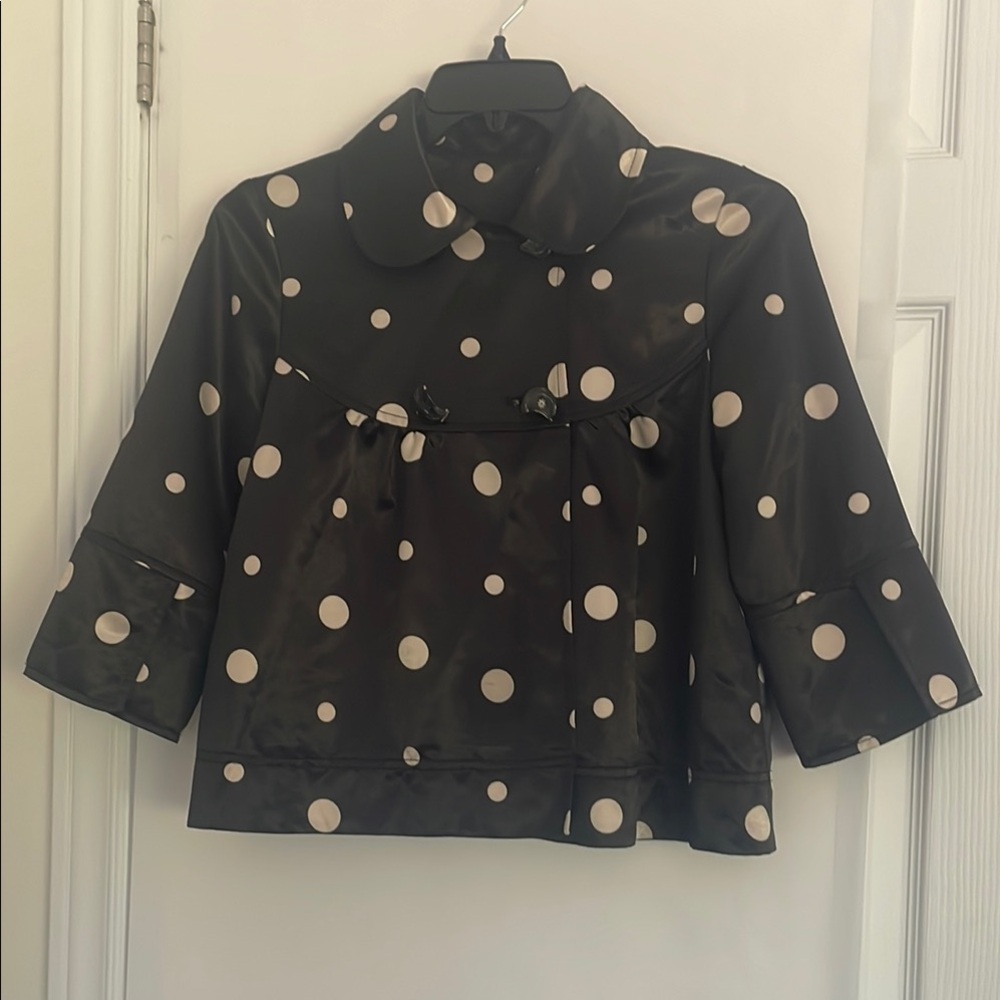 Polka Dot Babydoll Jacket 3/4 Length Sleeve